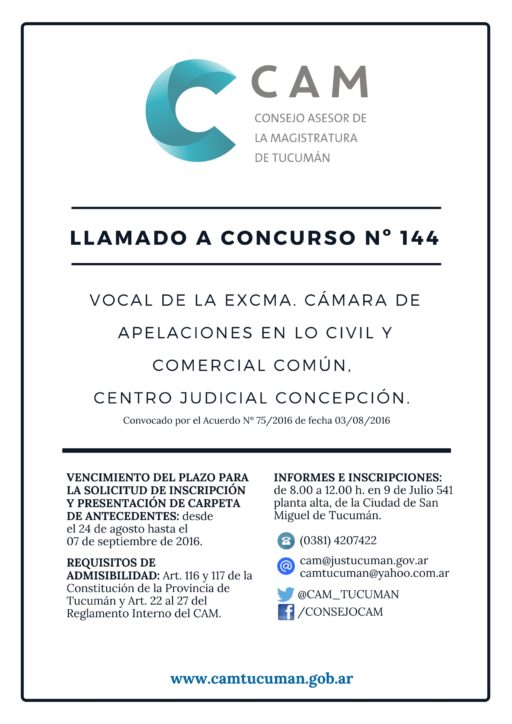 llamado concurso 144